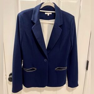 Women’s 41 Hawthorn Navy Knit Blazer with elbow pads, size Medium